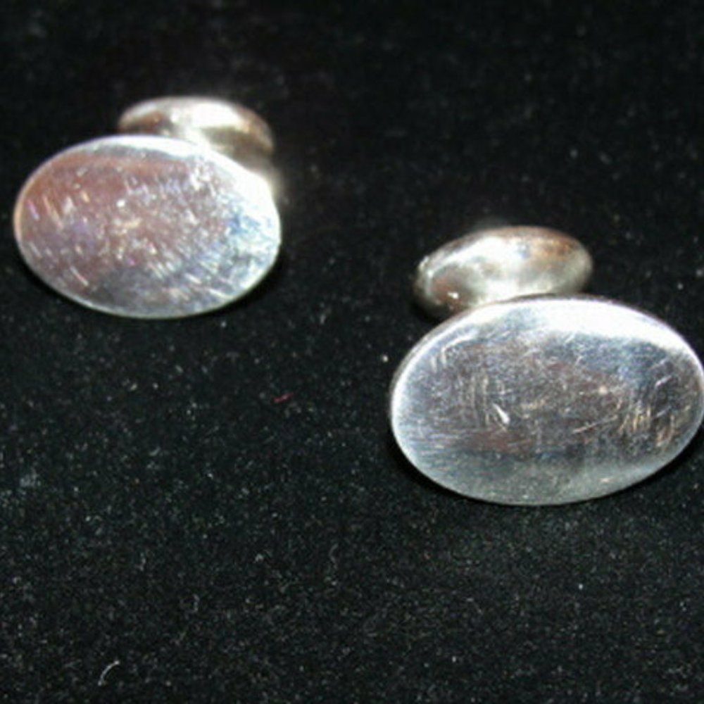 Polished Sterling Silver Oval Cufflinks